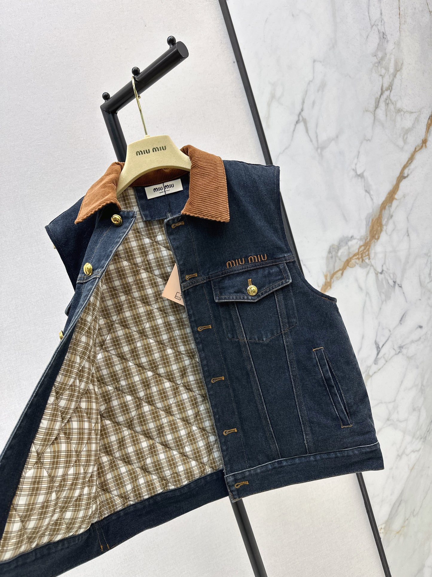 Mi 25 Lapel denim cotton vest jacket