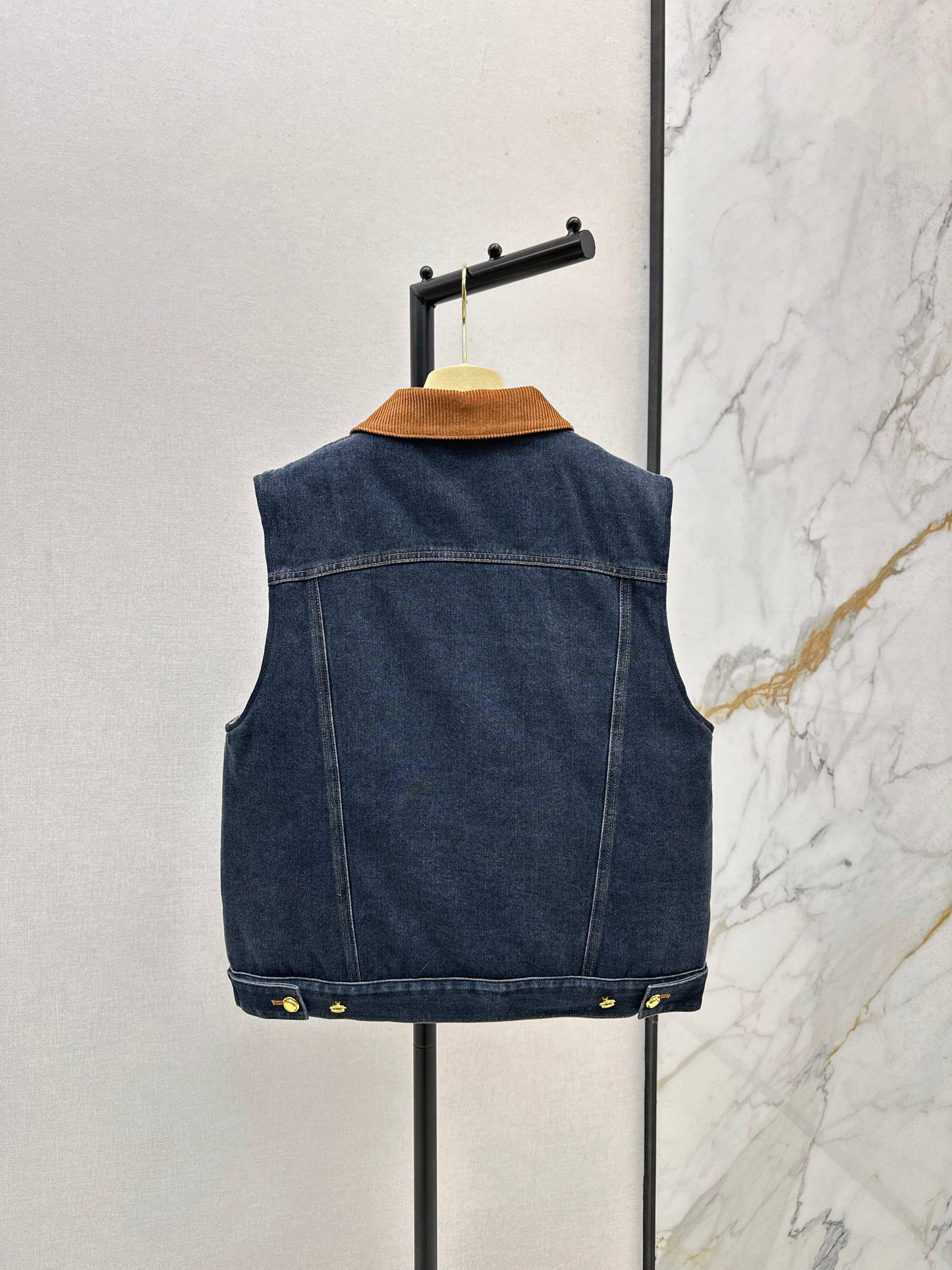Mi 25 Lapel denim cotton vest jacket
