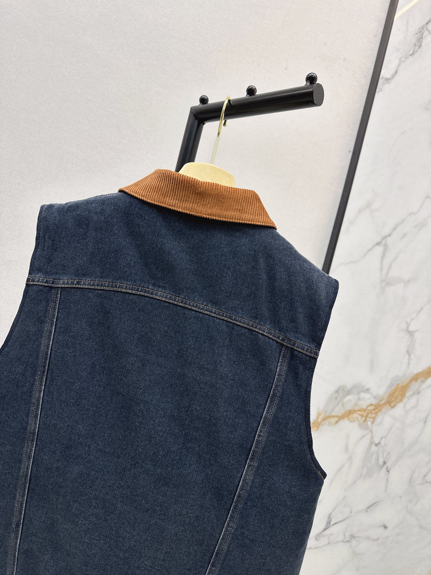 Mi 25 Lapel denim cotton vest jacket