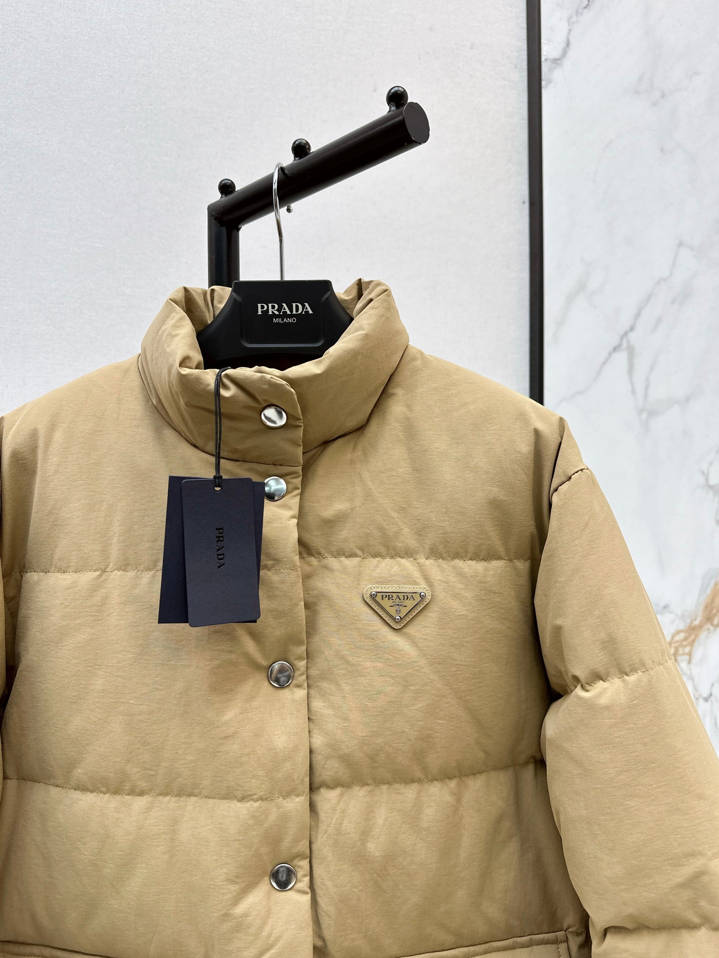 Pr 25 stand collar down jacket(KHAKI/BLACK)