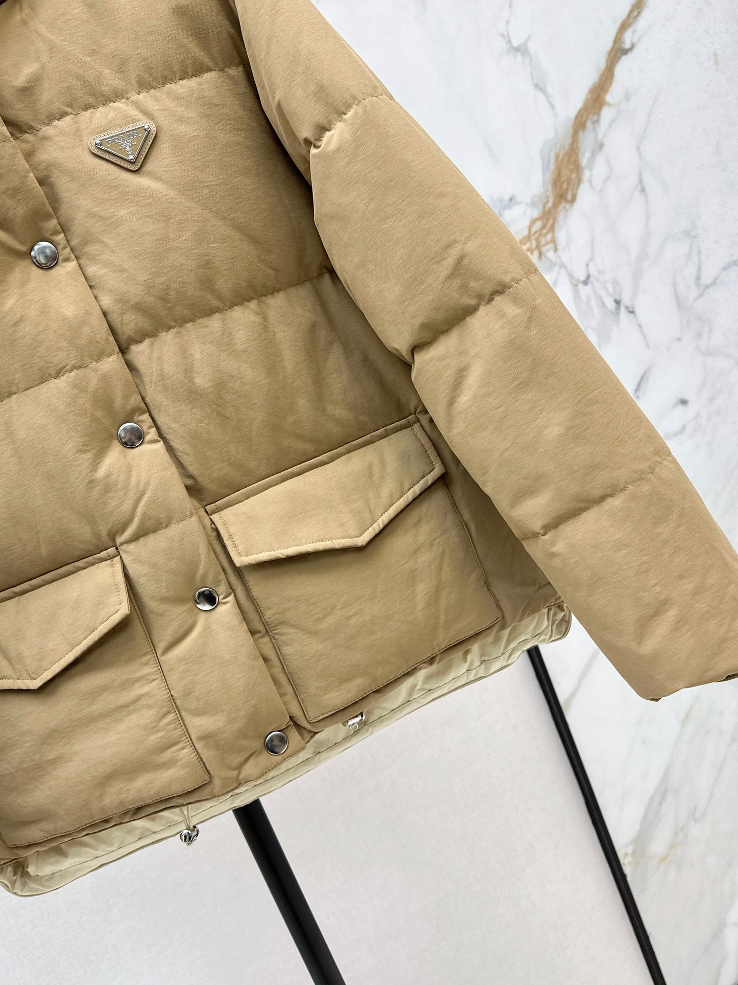 Pr 25 stand collar down jacket(KHAKI/BLACK)