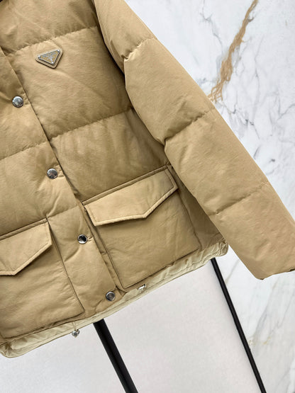Pr 25 stand collar down jacket(KHAKI/BLACK)