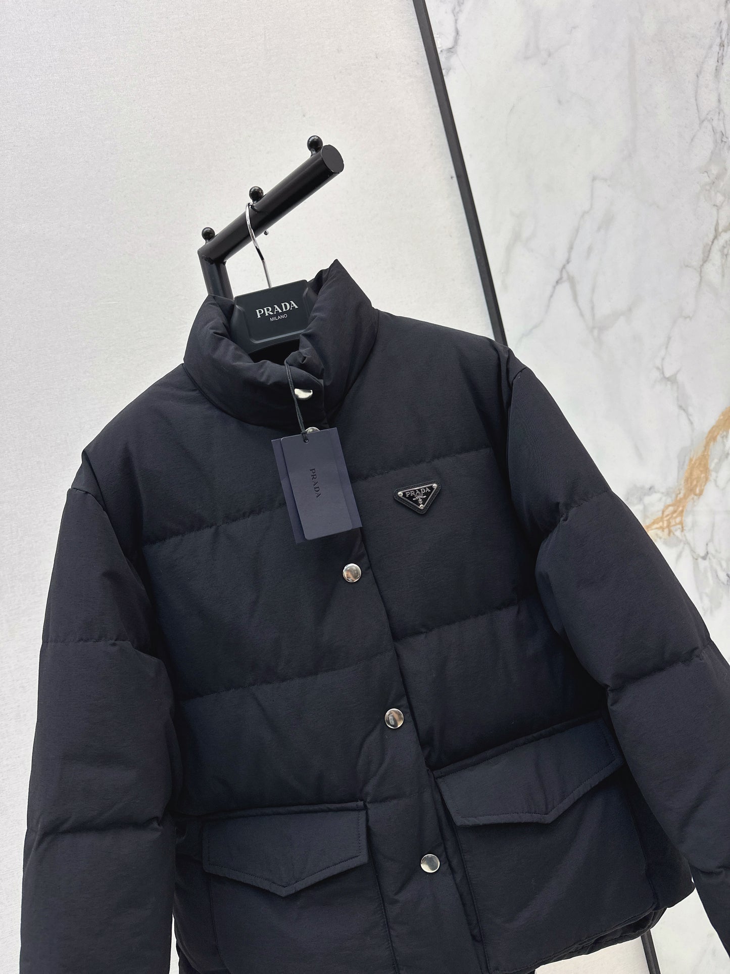 Pr 25 stand collar down jacket(KHAKI/BLACK)