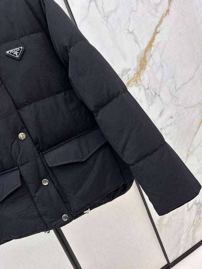 Pr 25 stand collar down jacket(KHAKI/BLACK)
