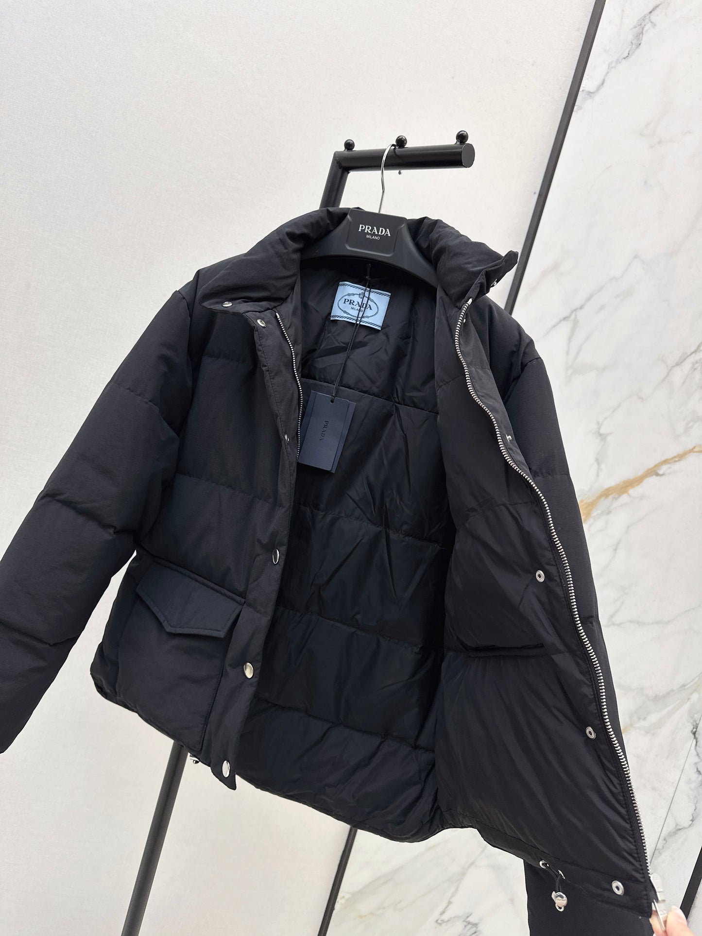 Pr 25 stand collar down jacket(KHAKI/BLACK)