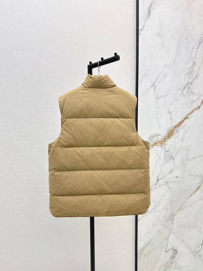 Pr 25 stand collar down vest jacket(KHAKI/BLACK)
