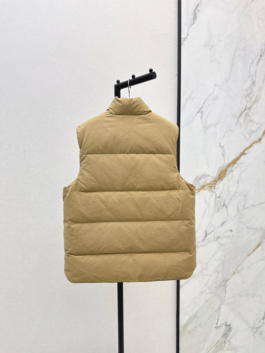 Pr 25 stand collar down vest jacket(KHAKI/BLACK)