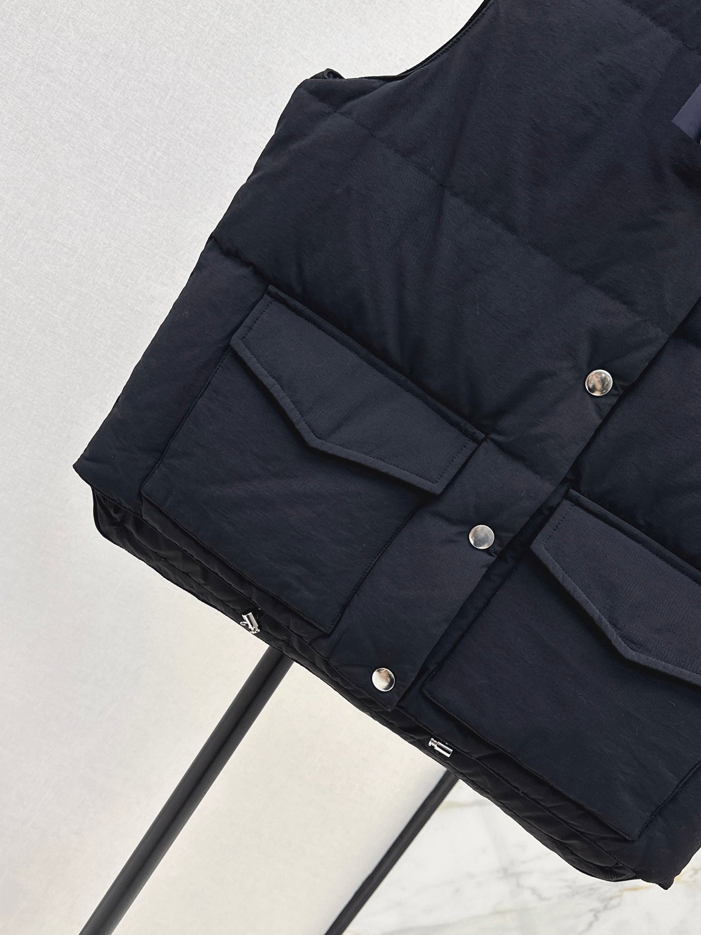 Pr 25 stand collar down vest jacket(KHAKI/BLACK)
