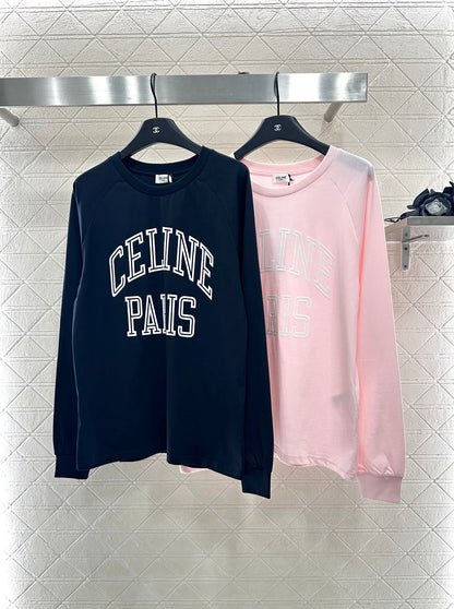 Ce 25 Round neck letter cotton long sleeved shirt