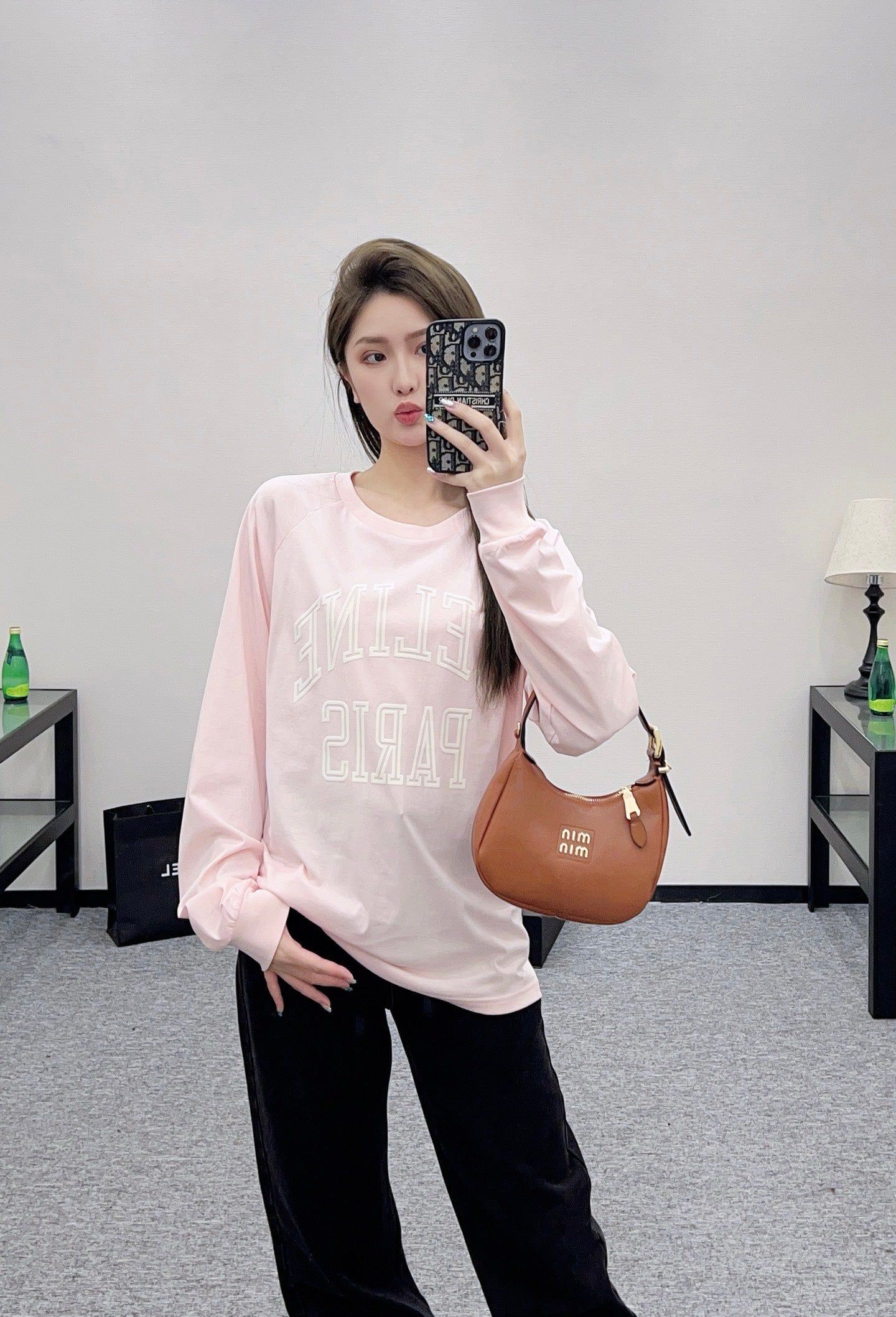Ce 25 Round neck letter cotton long sleeved shirt