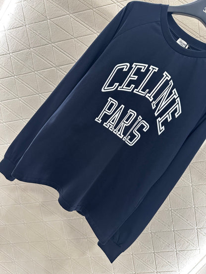 Ce 25 Round neck letter cotton long sleeved shirt