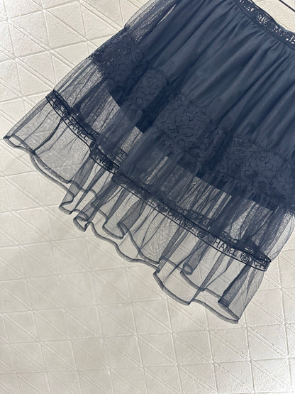 C 25 High waisted double-layer transparent cake gauze skirt