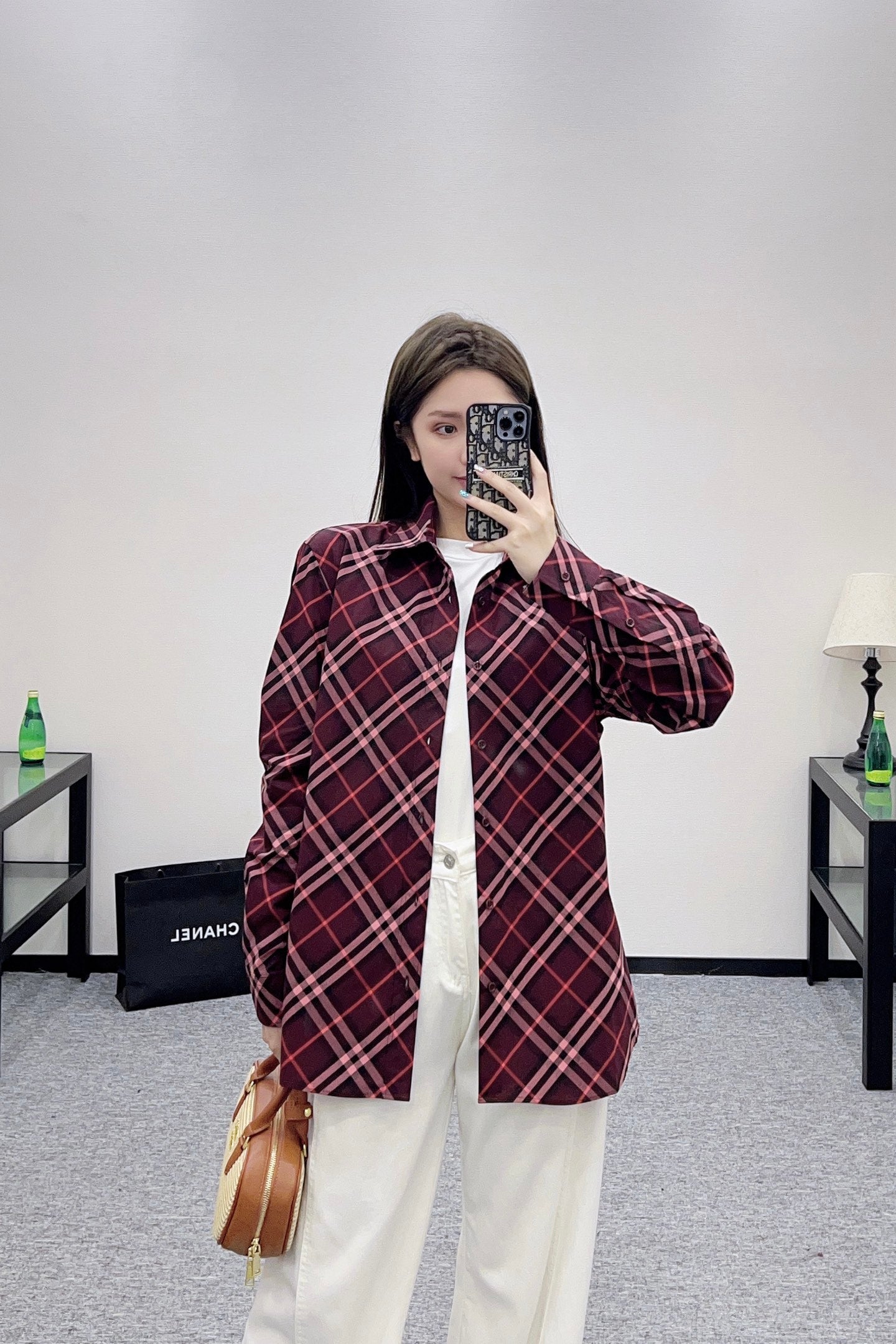 Bur 25 Loose plaid cotton shirt