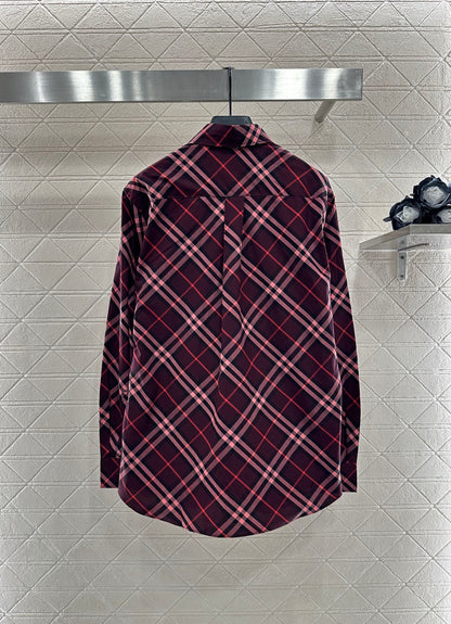 Bur 25 Loose plaid cotton shirt