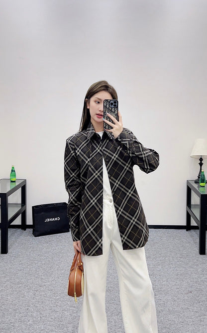 Bur 25 Loose plaid cotton shirt