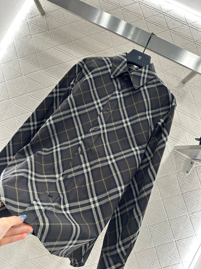 Bur 25 Loose plaid cotton shirt