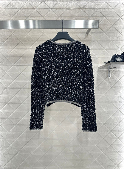 C 25 Rhinestone tied edge knitted cardigan half skirt set