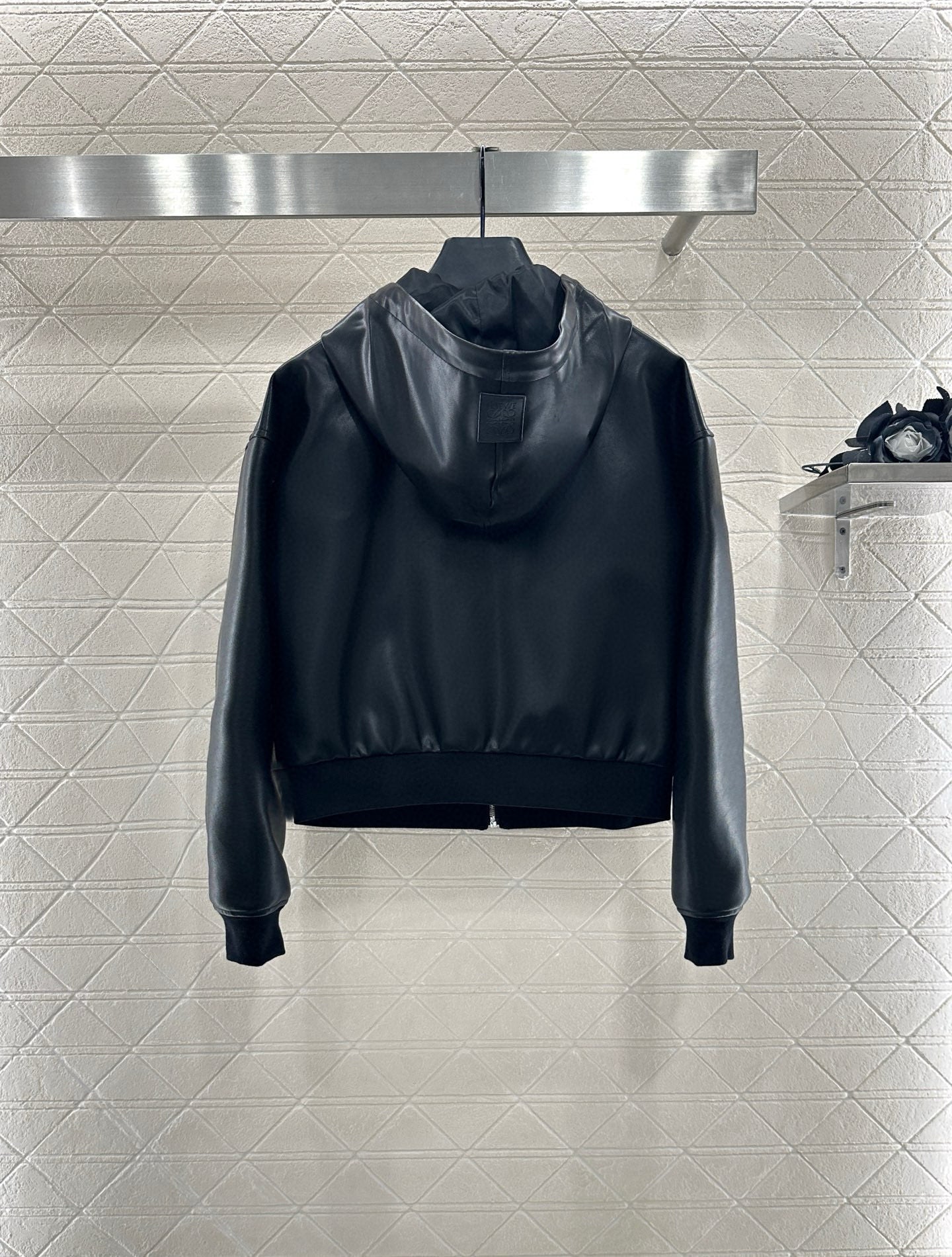 Lo 25 Leather hooded jacket+pants set