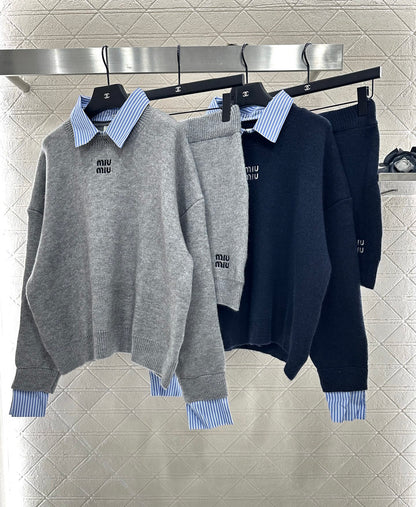 Mi 25 Knitted top and skirt set