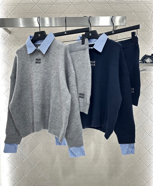 Mi 25 Knitted top and skirt set
