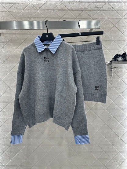 Mi 25 Knitted top and skirt set