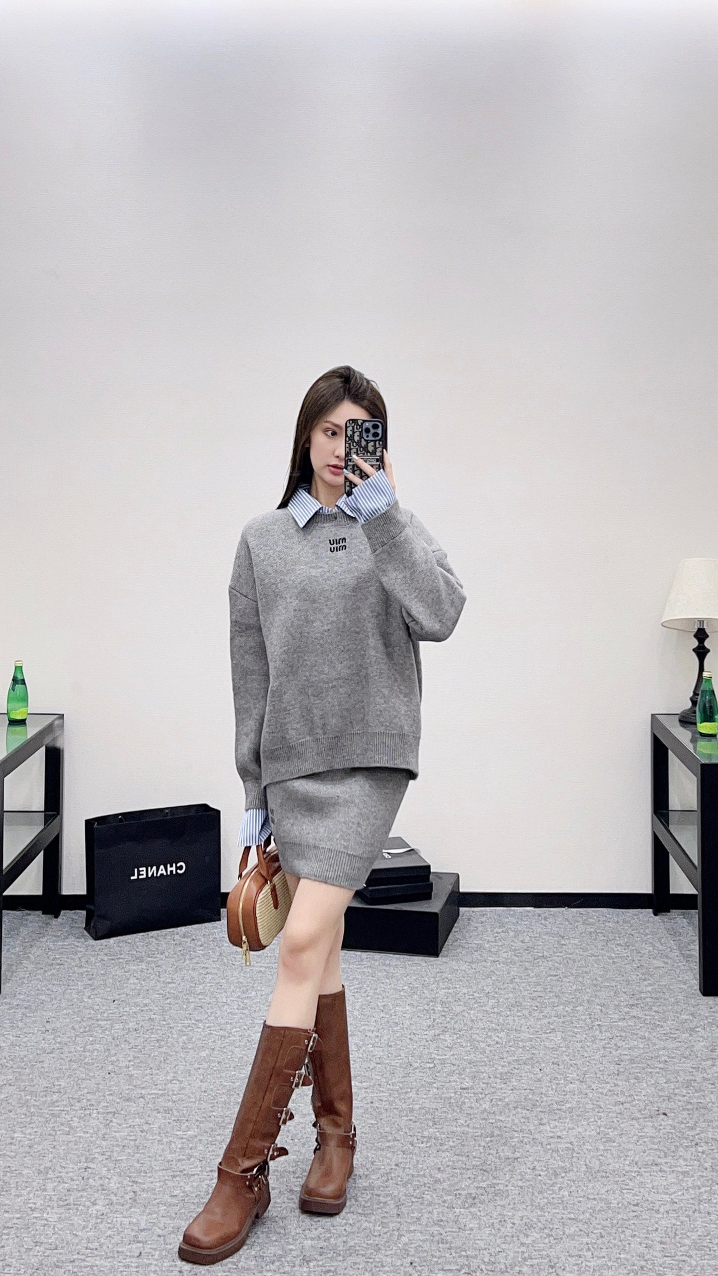 Mi 25 Knitted top and skirt set