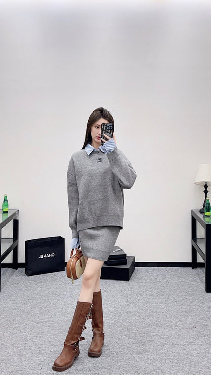 Mi 25 Knitted top and skirt set