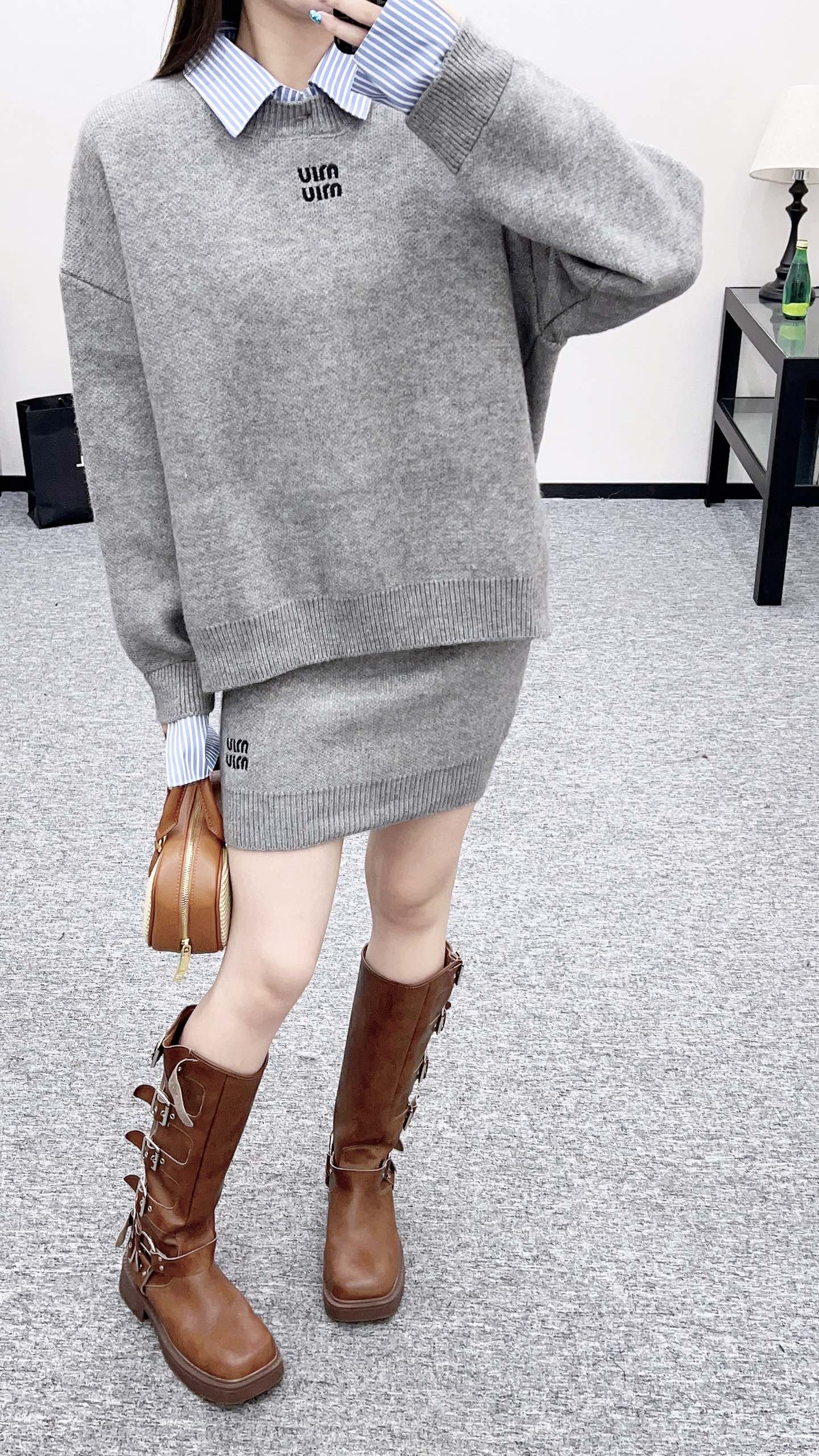 Mi 25 Knitted top and skirt set