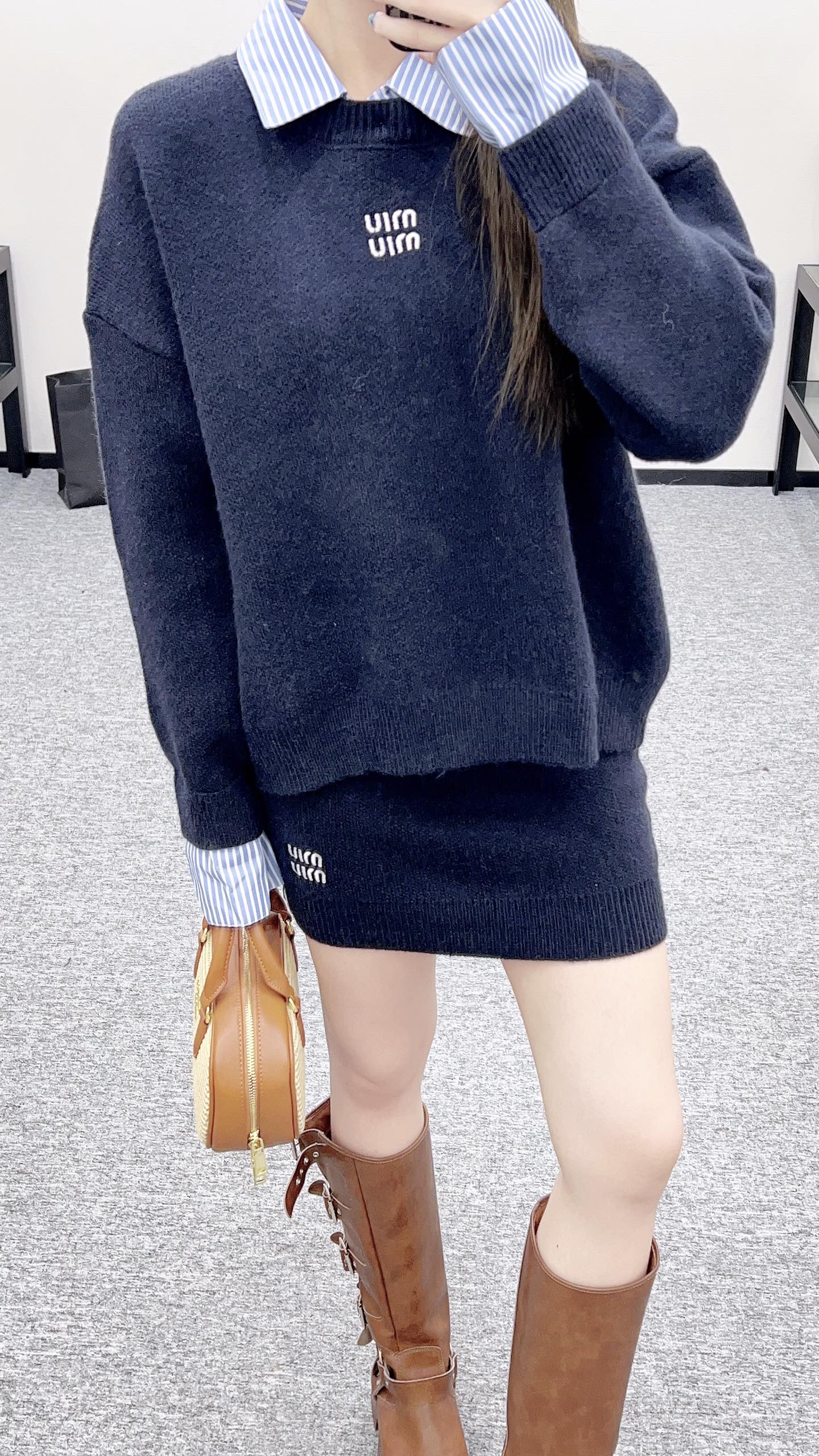 Mi 25 Knitted top and skirt set