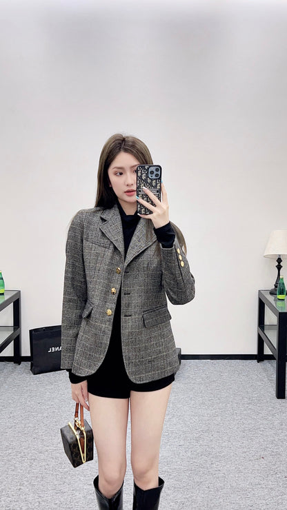 Mi 25 Plaid pocket suit jacket