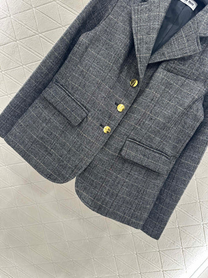 Mi 25 Plaid pocket suit jacket