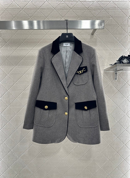 Ce 25 Velvet collar suit jacket