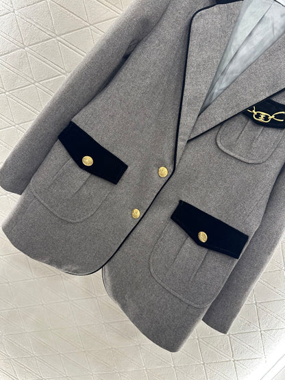 Ce 25 Velvet collar suit jacket