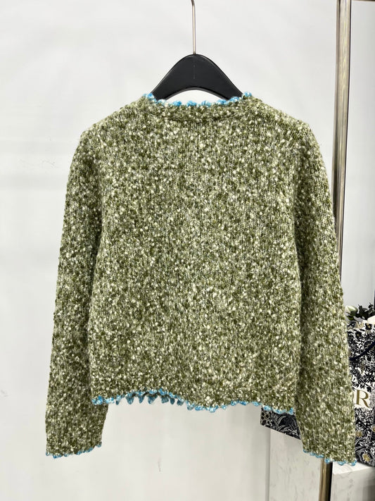 C 25 Handmade large diamond button cashmere cardigan