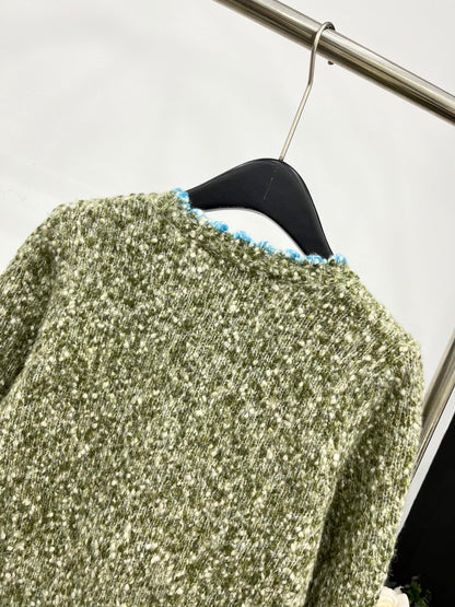 C 25 Handmade large diamond button cashmere cardigan