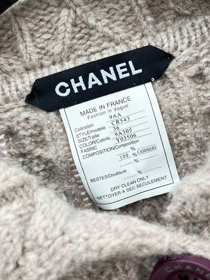 C 25 Fried Dough Twists hook lapel cashmere cardigan