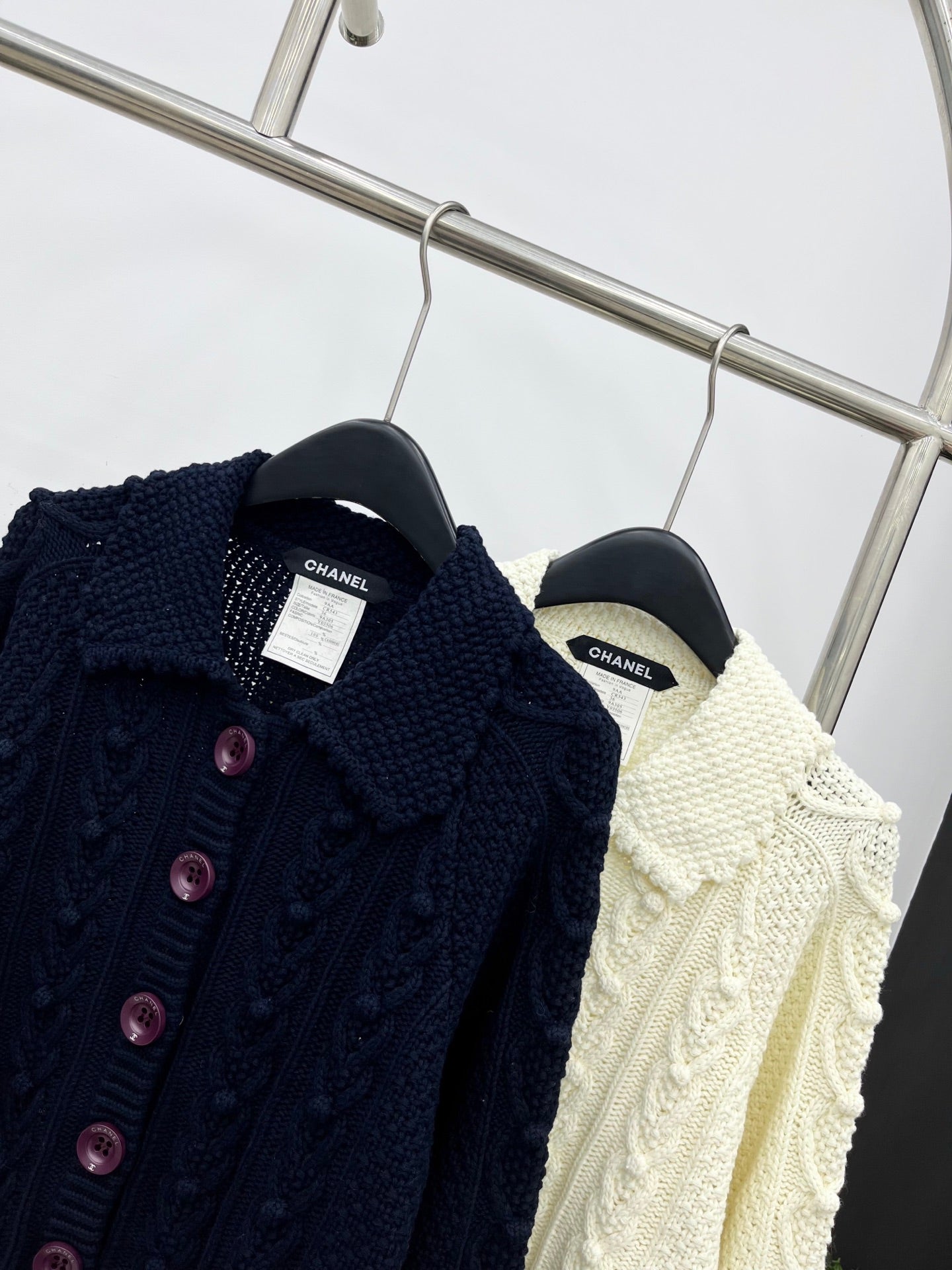 C 25 Heavy industry crochet lapel cashmere cardigan