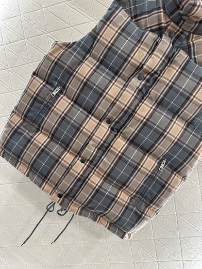 Pr 25 Standing collar plaid down vest