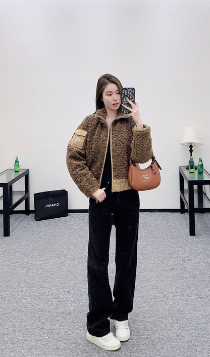 Mon 25 Teddy plush zipper down jacket