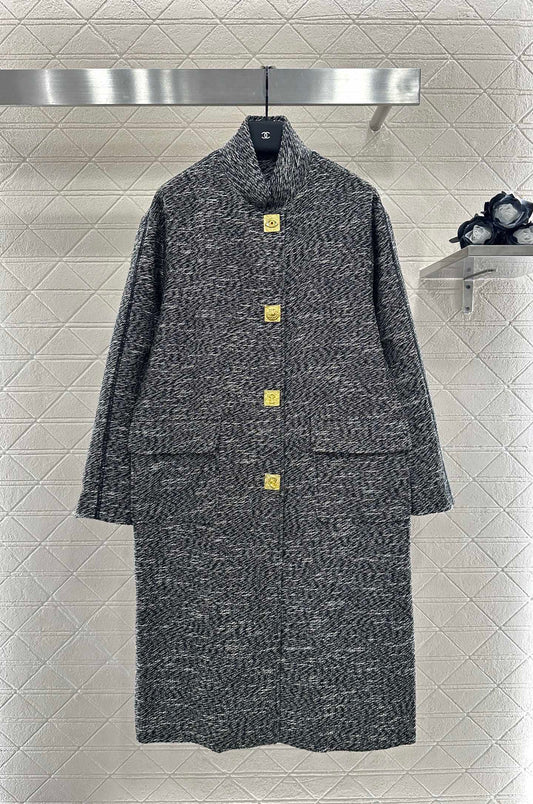 sch 25 Collar cocoon shaped long coat