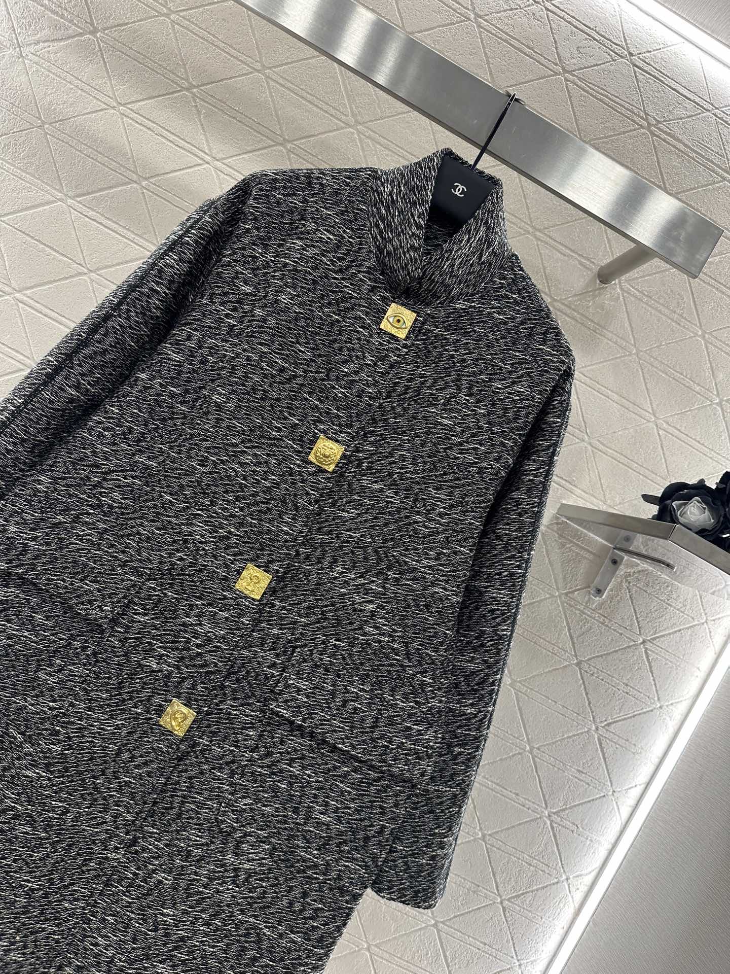 sch 25 Collar cocoon shaped long coat