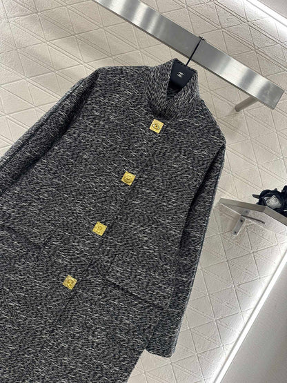 sch 25 Collar cocoon shaped long coat