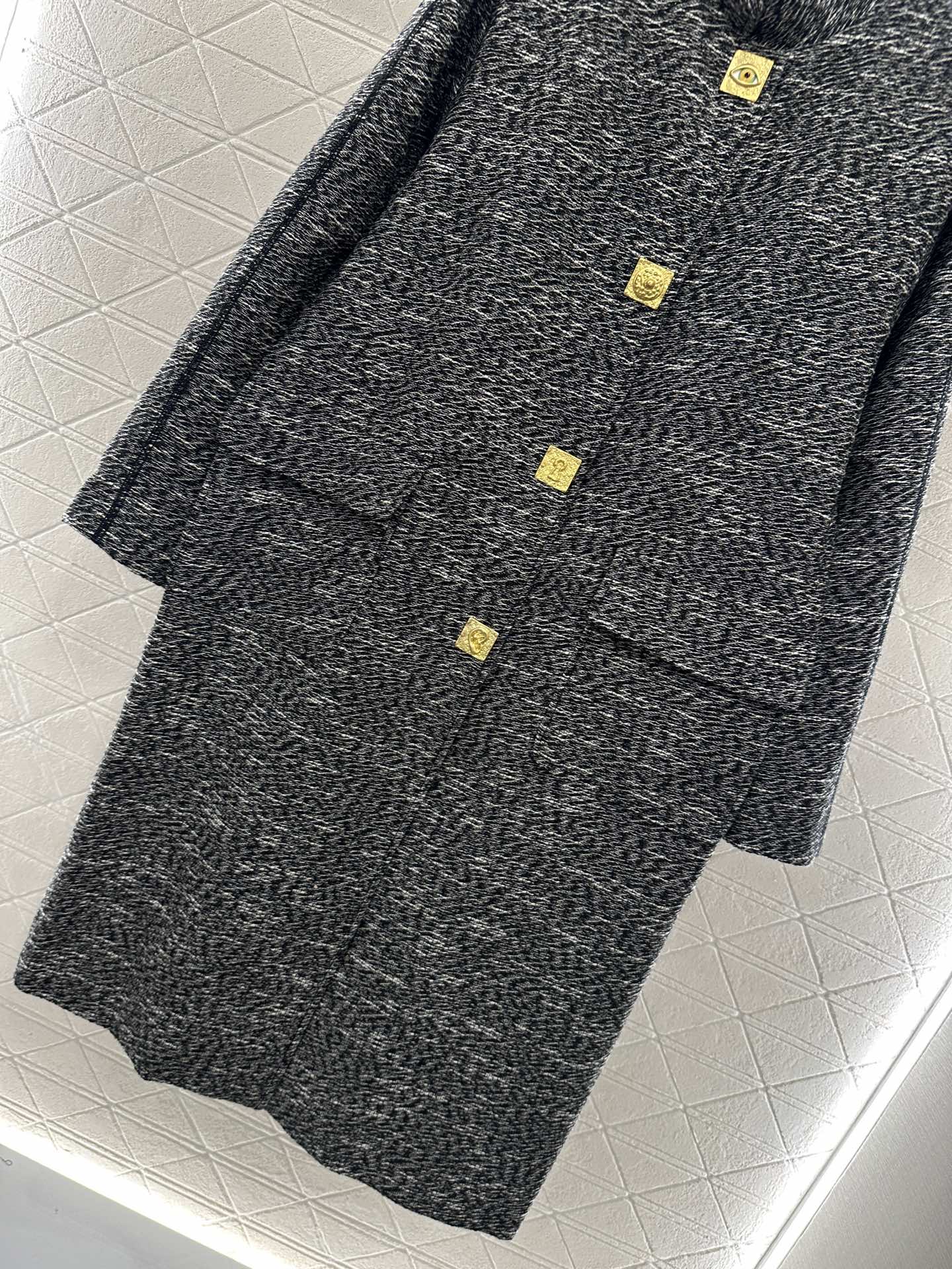 sch 25 Collar cocoon shaped long coat