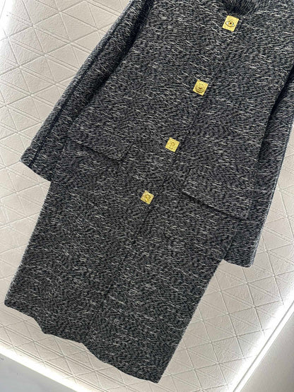 sch 25 Collar cocoon shaped long coat