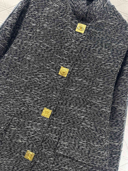 sch 25 Collar cocoon shaped long coat