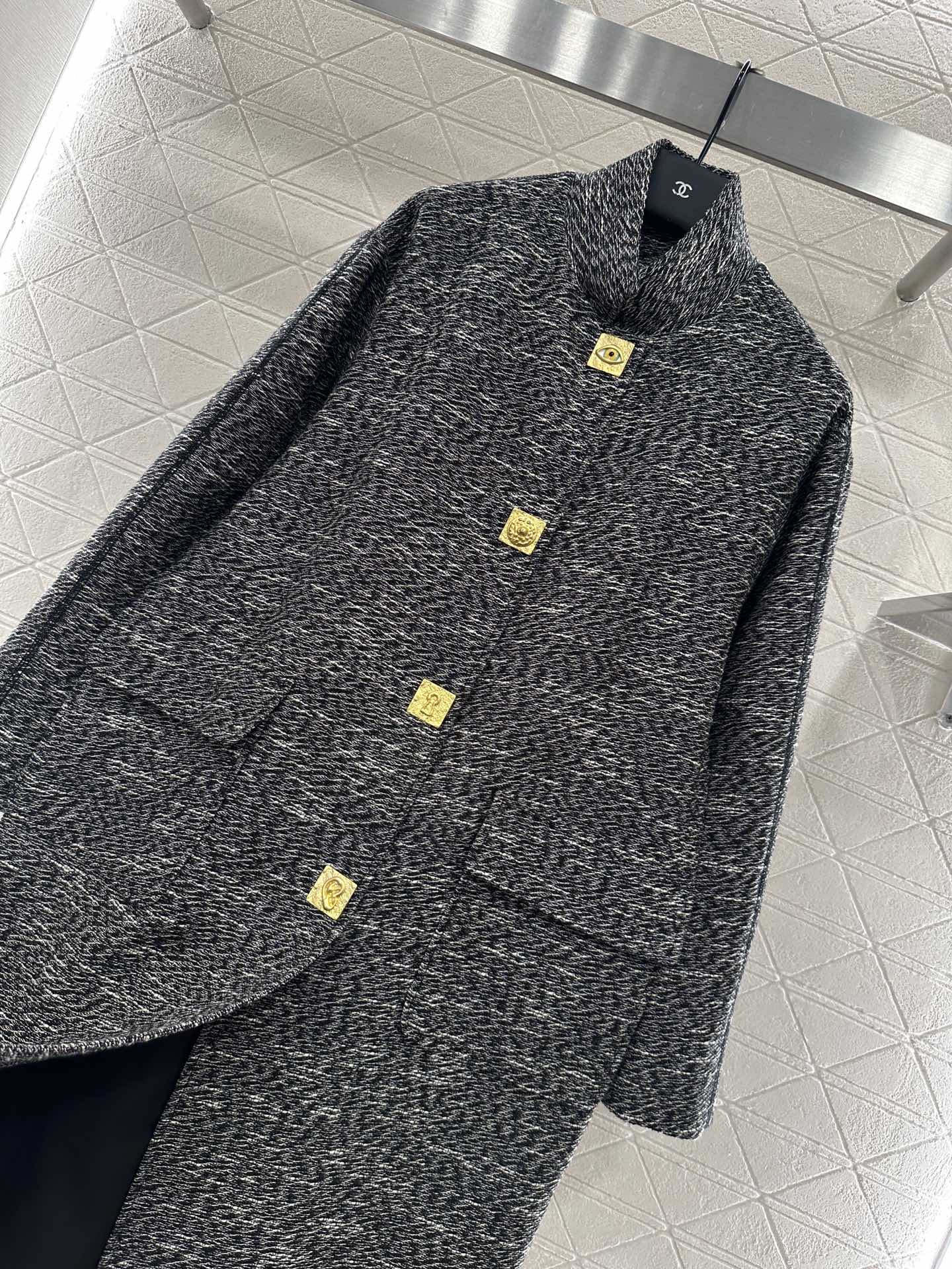 sch 25 Collar cocoon shaped long coat