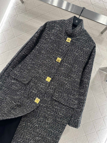 sch 25 Collar cocoon shaped long coat
