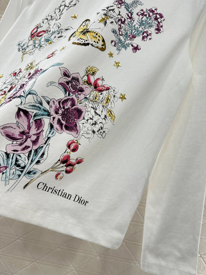 Di 25 Round neck printed cotton long sleeved shirt
