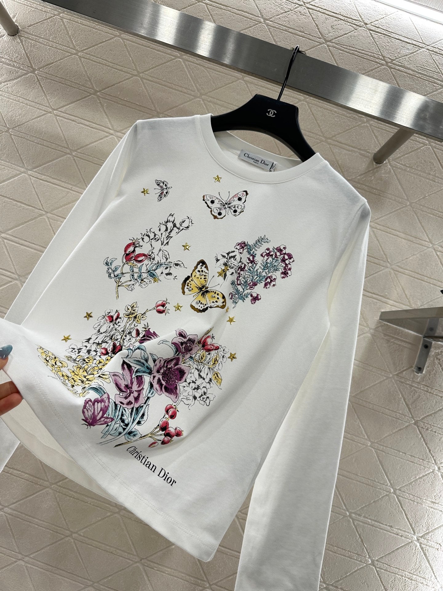 Di 25 Round neck printed cotton long sleeved shirt