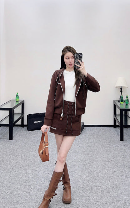 Mi 25 Hooded jacket and short skirt set